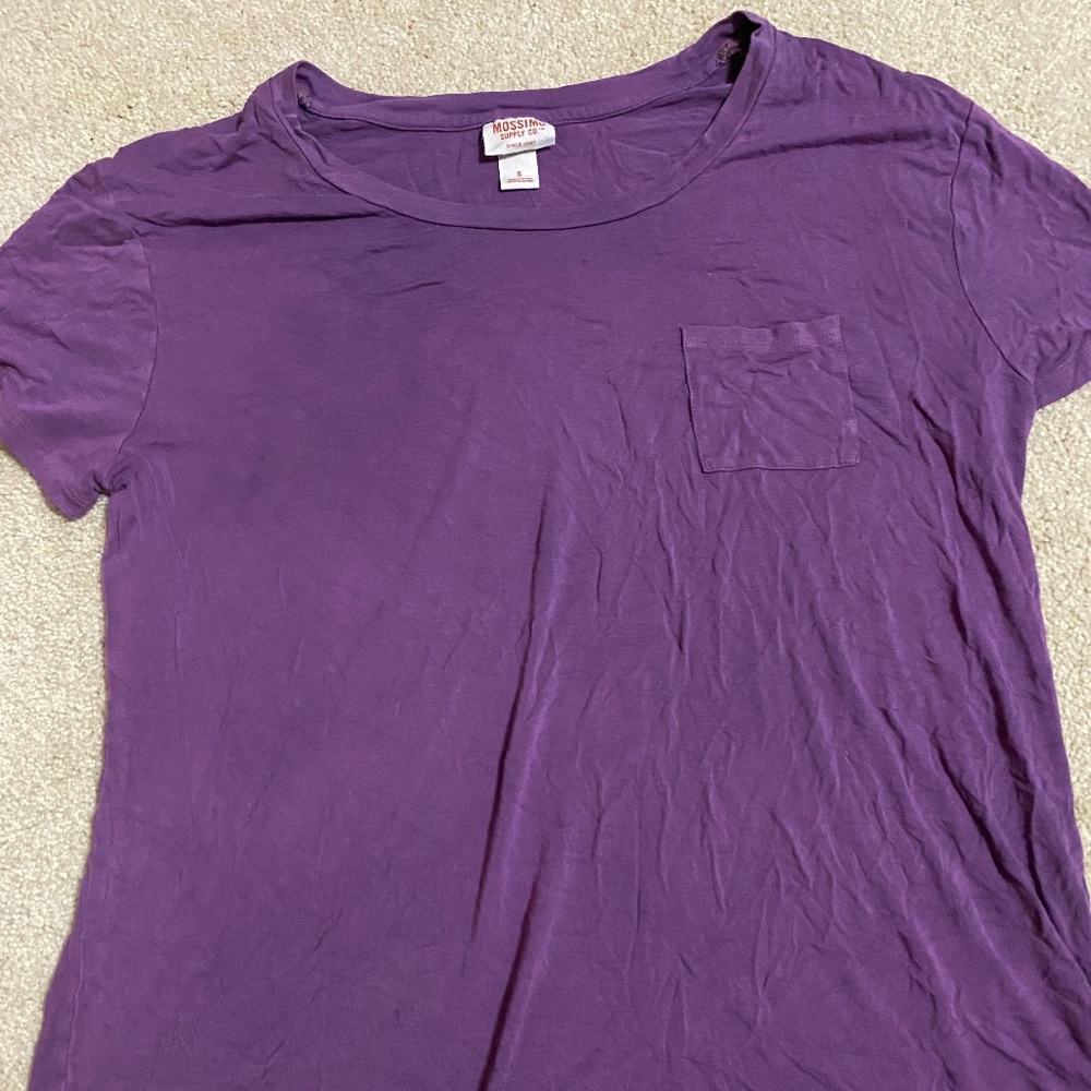 Purple Slouchy Pocket Tee